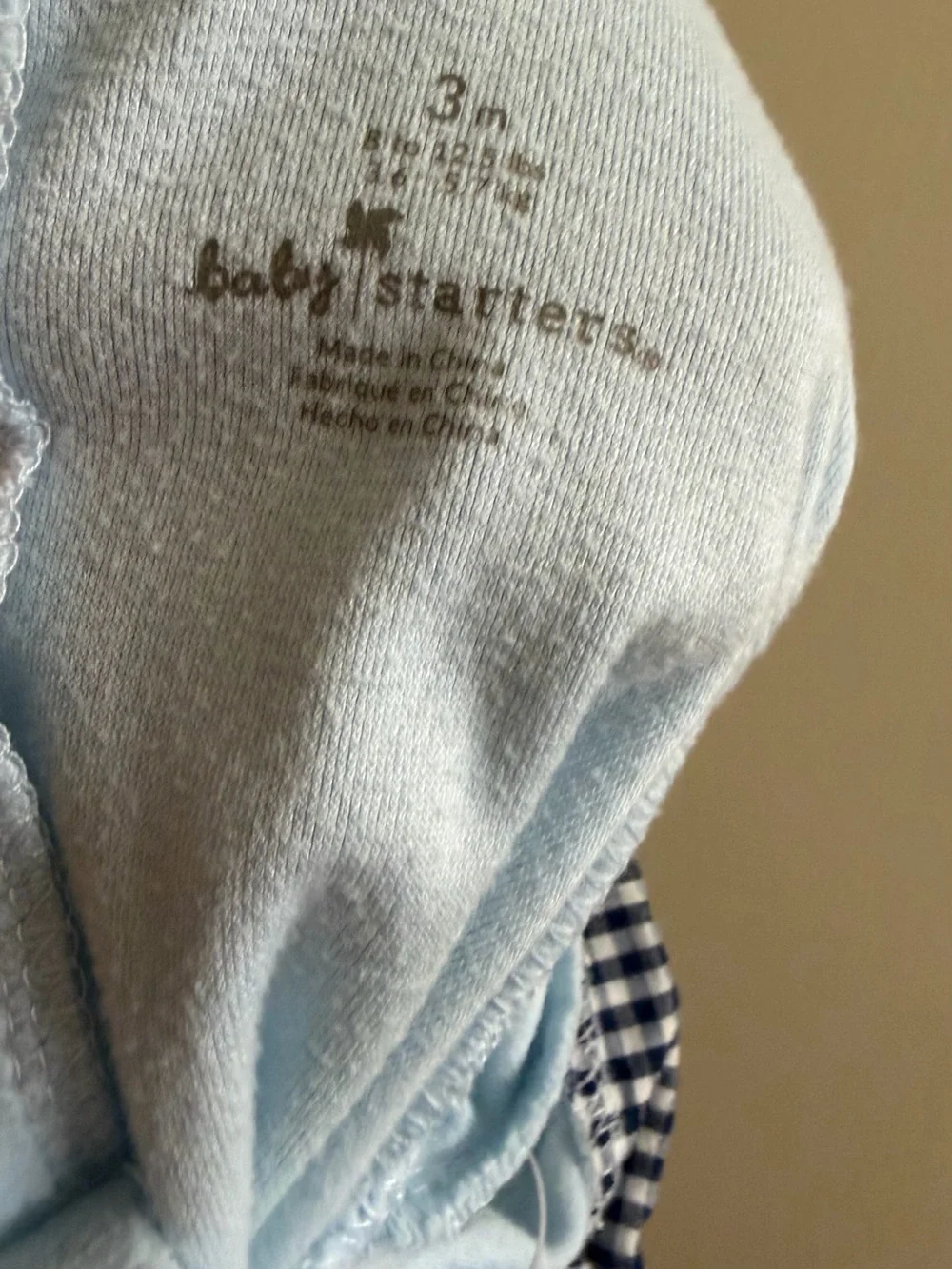 Baby Starters Light Blue Footed One-Piece with Soldier Embroidery